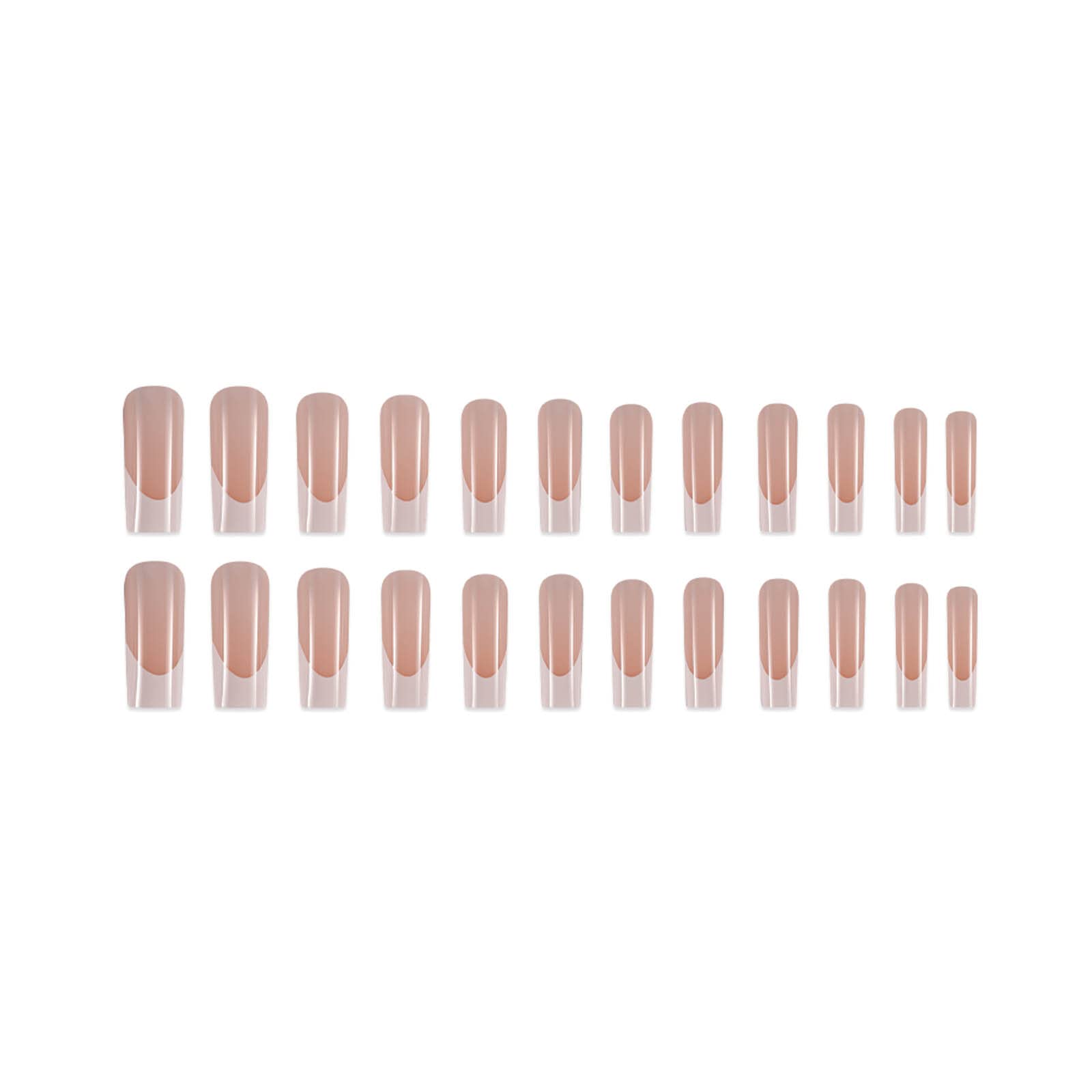 DANMANR Long Press on Nails Square French Fake Nails Full Cover Nude Acrylic False Nails for Women and Girls 24PCS (French White) - Image 2