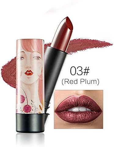KISSBUTY Lipstick Liquid Gold Pearl Color Flash Powder Waterproof Lip Gloss Long Lasting Makeup (#3)