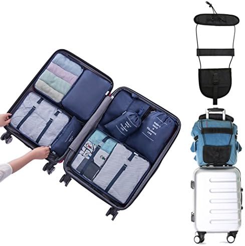 New Ver. Packing Cube Set Packing Bags - 8 Set + 1 Set Compression Packing Cubes Waterproof Suitcase Bags With Shoes Bag Organizers Compression, Bags-in-Bag Travel Storage by Yamissi