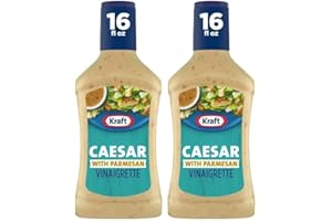 VENDING 2 U Caesar Vinaigrette Salad Dressing with Parmesan, 16 fl oz Bottle, Pack of 2, Bundled With V2U Utensil Set