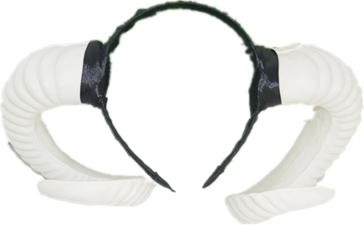 Christmas Cosplay Simulated Lamb Sheep Horns Claws Headband (white), Black, 43 x 35cm