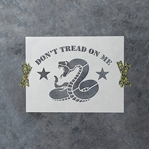 Don't Tread on Me Stencil Template - Reusable Gadsden Flag Stencil with Multiple Sizes Available - Better than Decals & Stickers