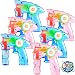 6 Pcs Bubble Gun Shooter LED Light up(no Batteries Needed), Wind up Operated Bubbles Blaster Blower with Bottle Solutions, Bubble Blowing Toy kit for Kid Boy and Girl Outdoor Summer Game Party Favor primary