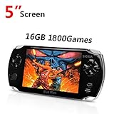 Blue Mars Quality Handhelad Game Console 5 Inch Screen 16GB with 1800 Classic Games, Durable Battery, Nice Gift Choice for Children