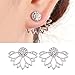 QHiYan 10 Pairs Ear Jacket Stud Lotus Flower Earrings Simple Chic Earring Set for Women and Girls