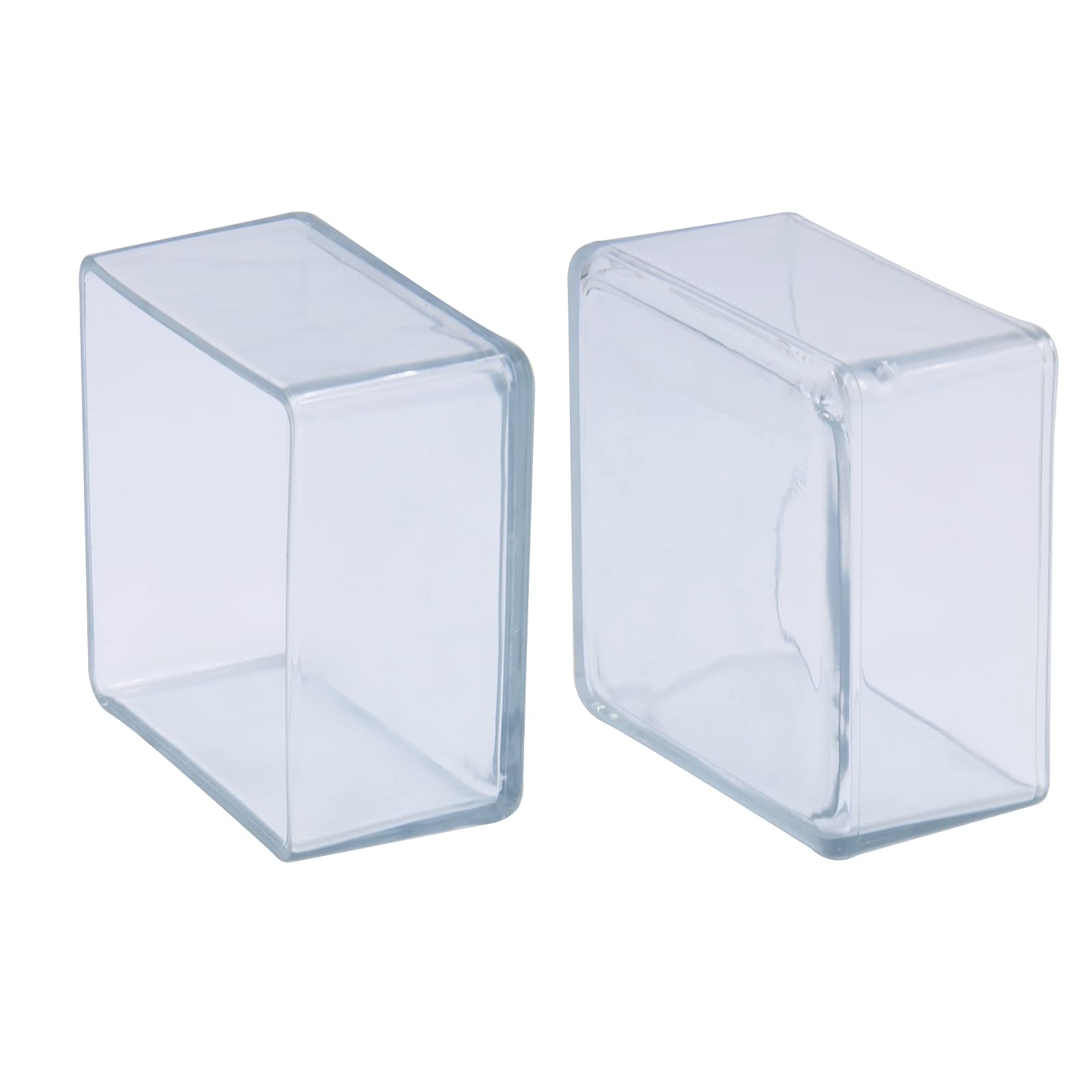 Flyshop 12PCS Chair Leg Caps Tips PVC Patio Floor Protectors Flexible Non-Scratch Square Furniture Table Feet Covers, 2" x 2", 50 x 50 mm, Transparent
