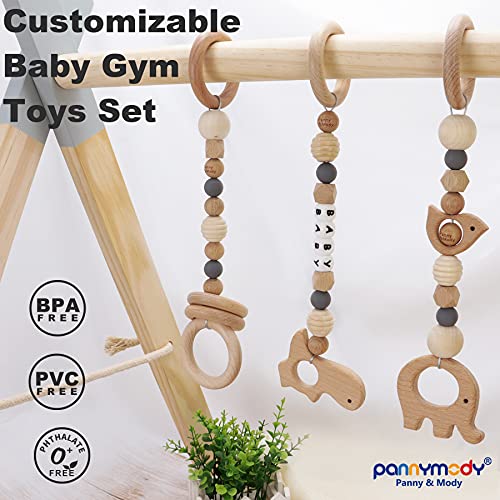 Personalized Baby Gym Toys Set Wooden with Name Baby Play Gym Frame