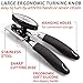 Can Opener - Manual Easy Turn - Sharp Blade for Smooth Edge Opening - Safety Magnetic Lid Lifter - Comfortable Soft Grip Silicone Handles for Seniors and Arthritic Hands -Black- Bonus Bottle Opener