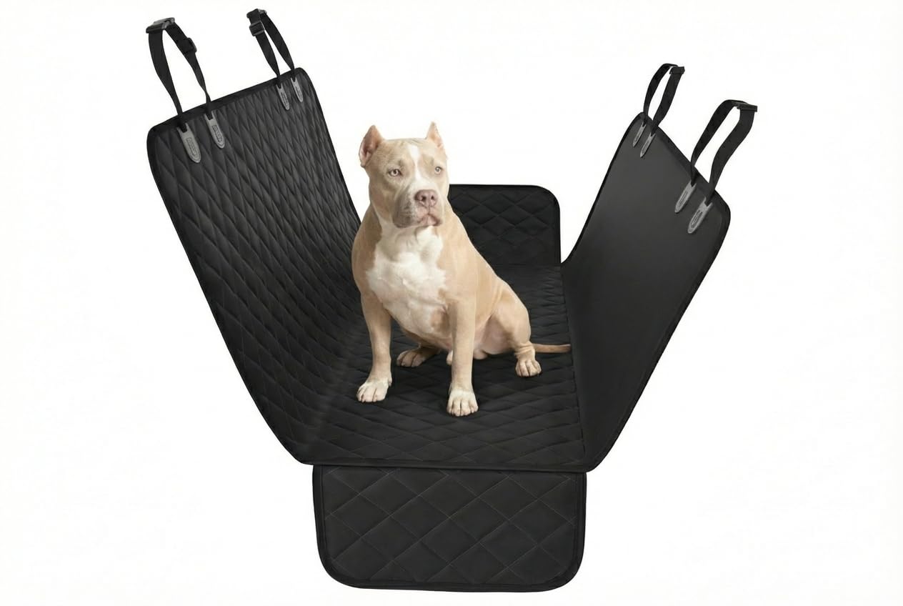 Active Pets Car Seat Cover for Dogs, Waterproof and Scratch-Proof, Universal Fit for Car, Truck, SUV, Black