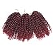 BeautyGrace Pack of 3 Marlybob Crochet Braids Hair Ombre Afro Kinky Curly Braiding Hair Extensions for Girl Women(8
