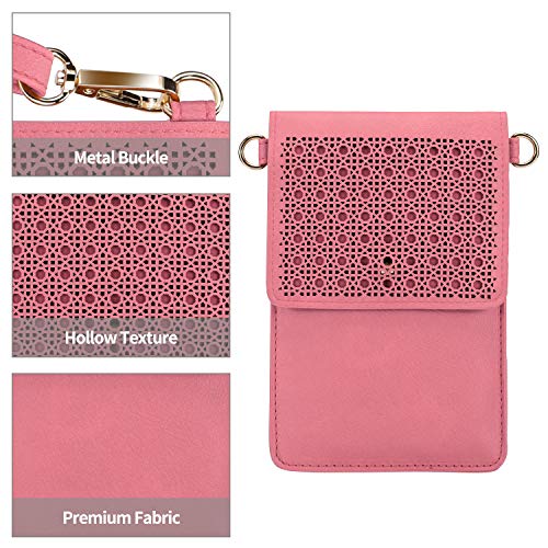 AnsTOP Lightweight Leather Phone Purse, Small Crossbody Bag Mini Cell Phone Pouch Shoulder Bag with Strap for Women