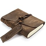 Artisan Scribe Handmade Leather Lined Journal Notebook - Genuine Leather Bound Daily Notepad for Men & Women Lined Paper 240 Pages