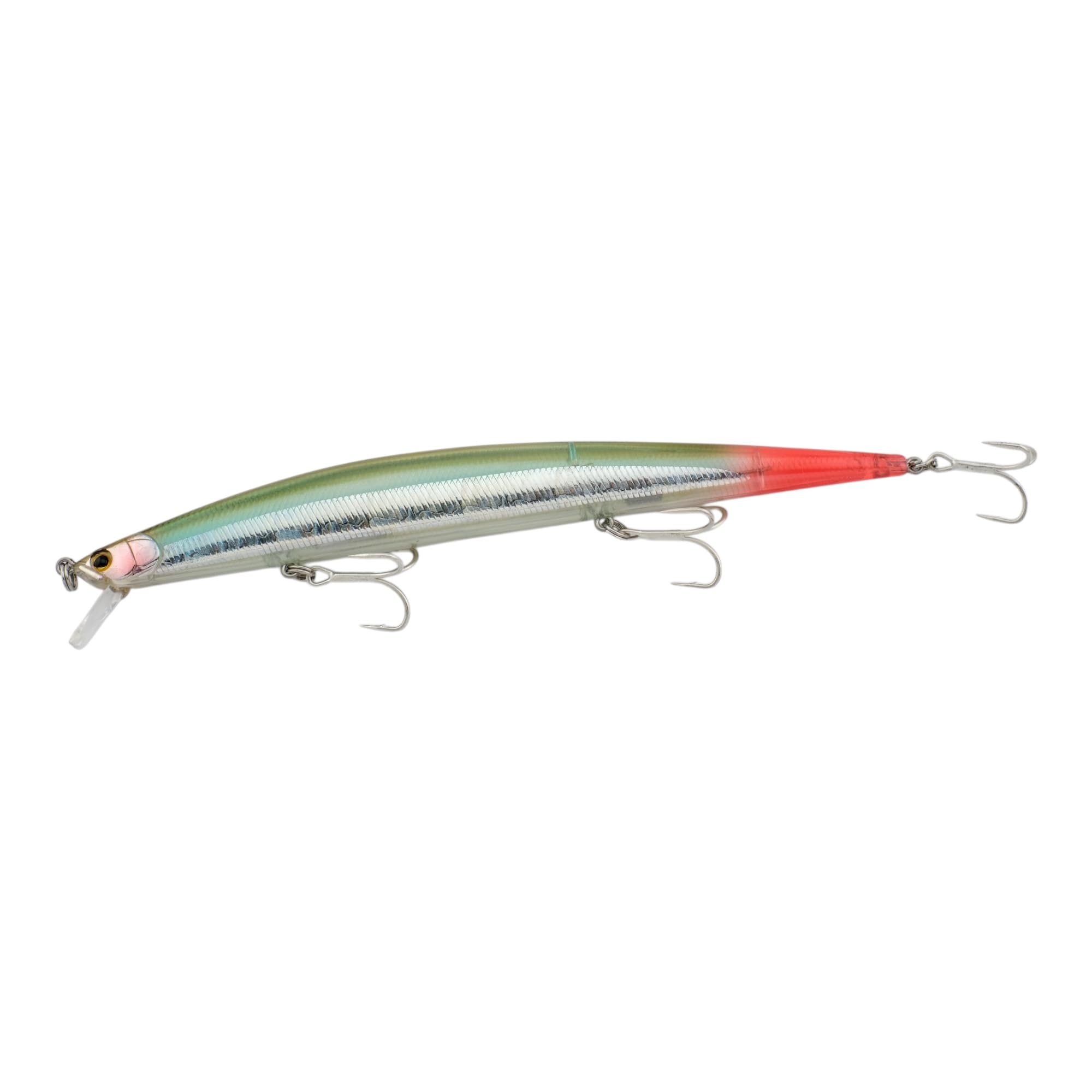 momolures - Tide Shore Minnow 175 26g Floating Silent Weight Transfer System for Bass, Seabass, Salmon Fishing (CLEAR ANCHOVY RED TAIL)