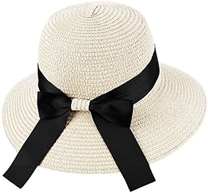 nboba Straw Female Hat Fashion Summer Hats 2018 Wide Brim Floppy Beach Sun Cap Summer Casual Bowknot Ribbon Holiday Sunhat White
