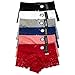 6pk Women's Cotton Spandex Hipster Boyshort Lace Trim Underwear Panties Sheer
