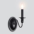 JDfeiFFF Black Wall Sconces, 1-Light Farmhouse Candle Wall Sconces Vintage Wall Lamps Bathroom Vanity Sconces Wall Lighting Modern Wall Light Fixtures for Bathroom Bedroom Stairway Hallway Porch