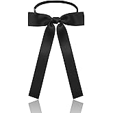 Luckyvestir Western Bow Ties for Men Women, Black/Red Colonel Satin Ribbon String Bow Tie for Costume Uniform