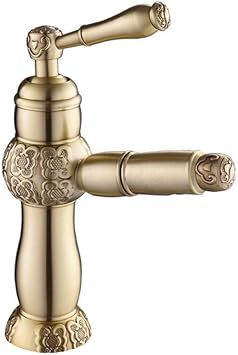 Badezimmerarmaturen Becken Wasserhahn Vollkupfer Zughahn Schwarzer Beckenhahn Im Europ Auml Ischen Stil Geschnitzter Waschbeckenhahn D Amazon Es Bricolaje Y Herramientas