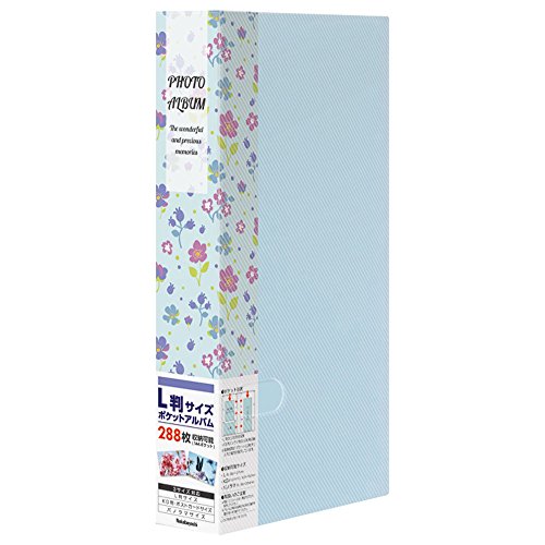 ナカバヤシ ポケットアルバム フォトホルダー L判 288枚 花柄 ブルー PHE2288A-B商品画像