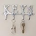 Comfify Key Holder for Wall – Cast Iron Wall Mount Key Rack with 4 Hooks – Entryway Organizer with Vintage Style - 6x10 – Silver Finish