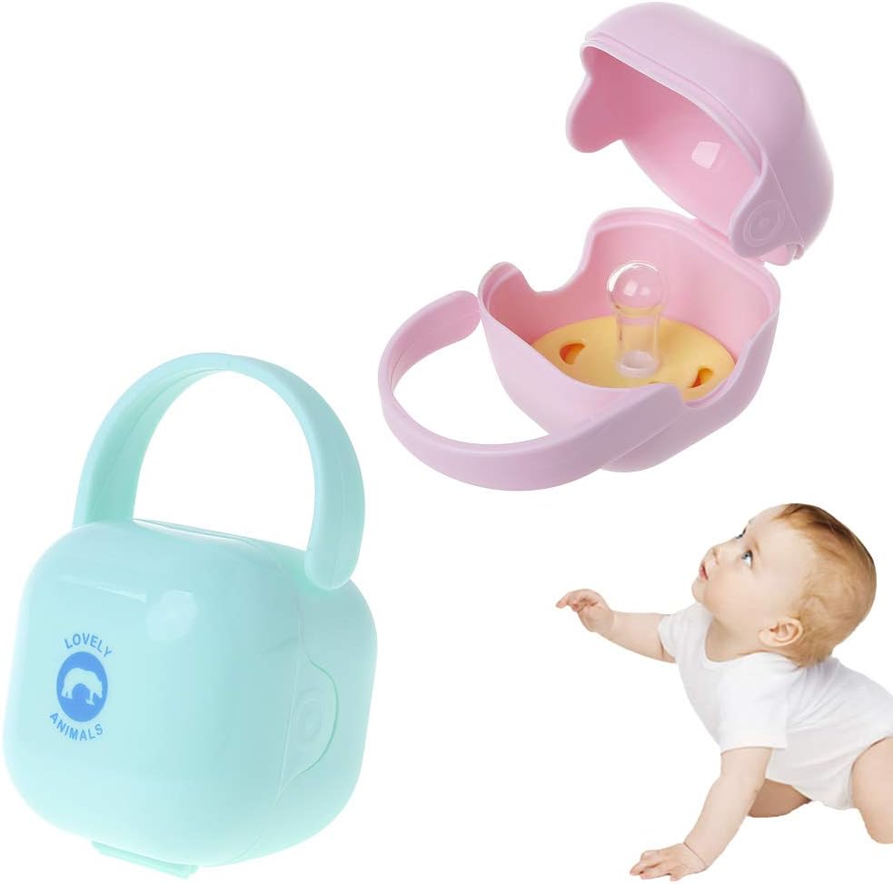 Brucelin Boite A Tetine Bebe Etui De Rangement Pour Sucette Bebe Contenant A Sucette Avec Poignee Portable Voyage Propre Accessoires Sucette