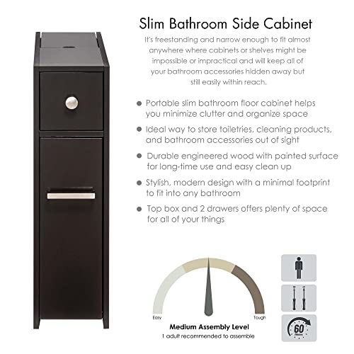 Spirich Home Slim Bathroom Storage Free Standing Toilet Paper