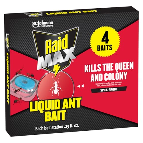 Raid MAX Liquid Ant Bait, Outdoor and Indoor Bait Stations for Home, Liquid Ant…