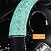 CAR PASS Lace and Spacer Mesh Steering Wheel Covers,14.5-15 Inch Car Steering Wheel Cover Fit for 95% Sedan,Vans,SUV,Coupe,Cars. Pretty Sequins Cute Women Girls(Mint Lace)
