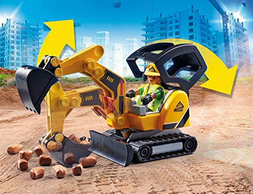 PLAYMOBIL City Action 70443 Construction: Small Excavator with Movable Bucket, with rotating attachment and fixable excavator arm, Toy for Children Ages 5+ – Bild 6
