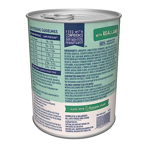 NATURAL BALANCE ORIGINAL ULTRA ADULT WET DOG FOOD, LAMB RECIPE WITH POTATOES, BROWN RICE & CARROTS, 13 OUNCE CAN (PACK OF 12)