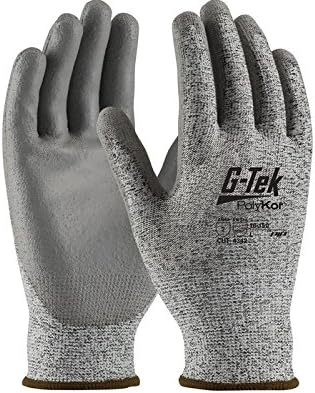 PIP G-Tek 16-150/L, Seamless Knit PolyKor® Blended Glove with Polyurethane Coated Flat Grip on Palm & Fingers