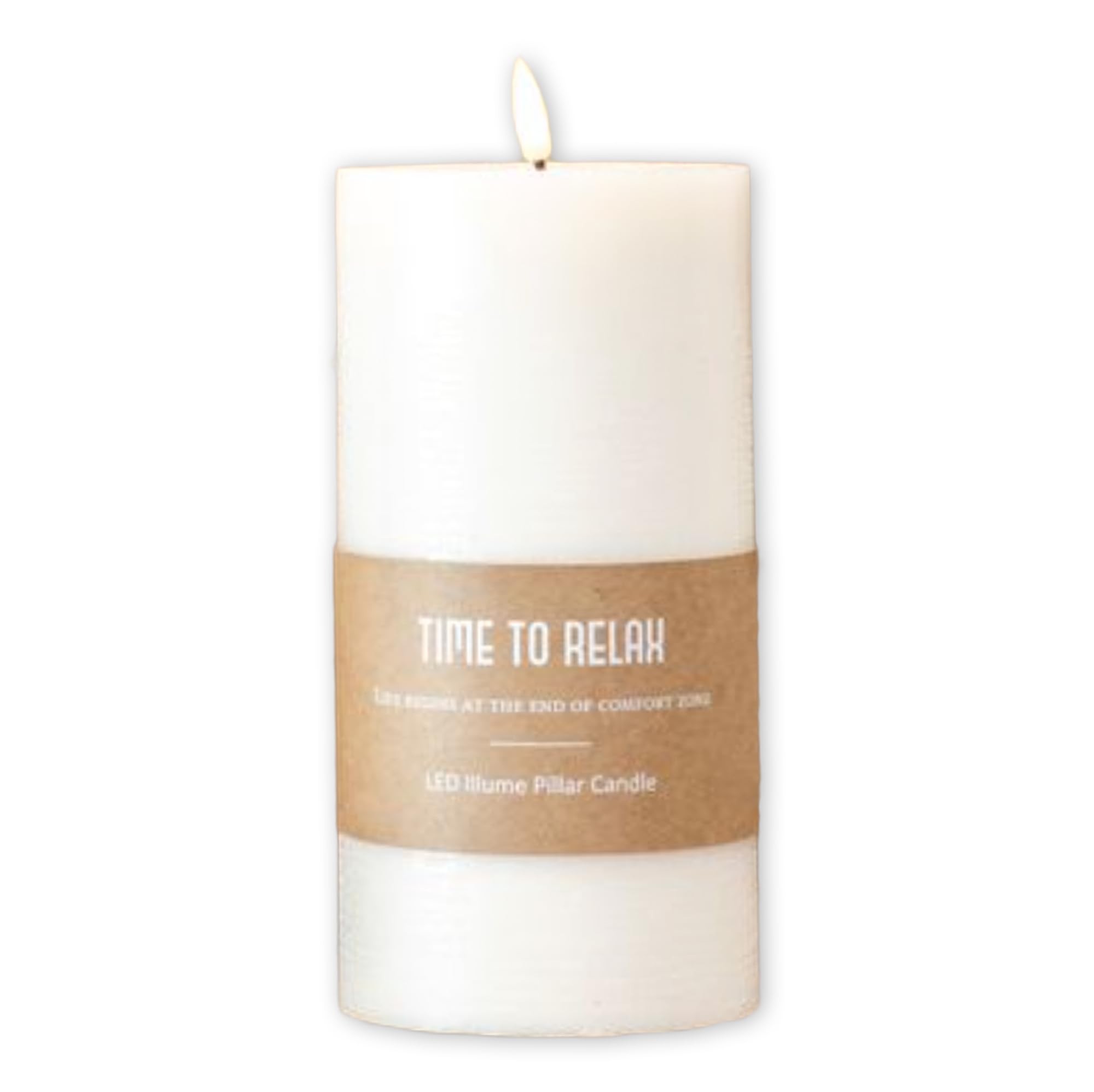 Photo 1 of 100 North PD Home & Garden LED Decorative for Home Spa Ambient Décor 8 Inch Realistic Wax Wide Flameless Pillar Candle White Time to Relax