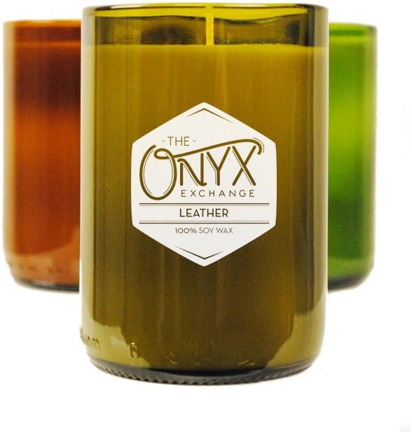 Leather Scented Wine Bottle Candle