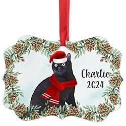 Black British Shorthair Cat Christmas Ornament 2024