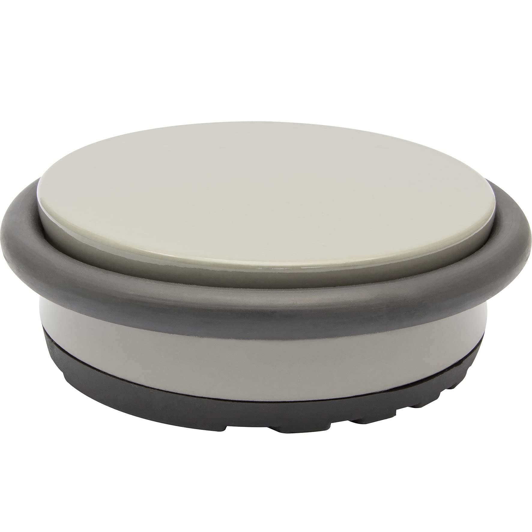 Wagner Doorstop Big Disk Color Middle Grey - Ø 98 x 30 mm, Middle Grey, Premium Buffer Made of Coated Industry Steel, Thermostatic Rubber, to be Placed on The Floor, 750 g - 15516701