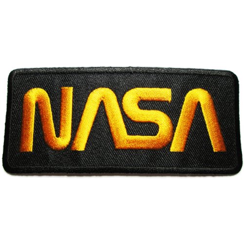 Nasa Badge Iron On Patches #Black-Yellow (8859099868884)