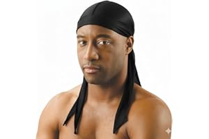Titan Satin Durag – Treated with Tea Tree & Coconut Oil – Silky Smooth Du-Rag for 360 Waves, Hair Protection & Comfort Fit – 