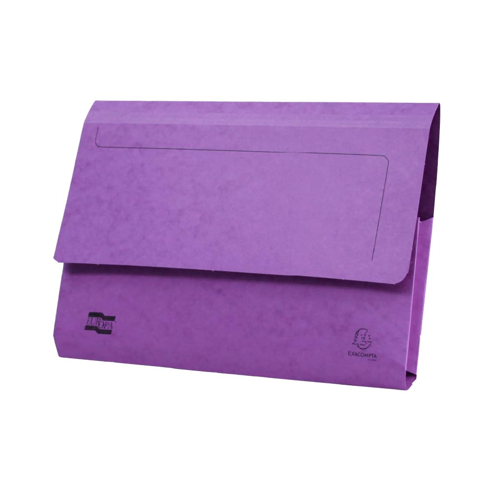 Exacompta Europa Document Wallets, 265 gsm, Foolscap - Lilac, Pack of 25