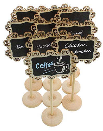 (10pc) Chalkboard Tabletop Signs with Stand Place Holders Candy Food Dessert Table Setting Signs Party Holiday Wedding Message Memo Board Buffet Food Table Number Name Signs
