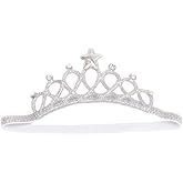 Baby Girl Crown Tiara Headband Head Wrap Hair Band Headwear Birthday Gift Princess Tiara Crown Headband (Silver)