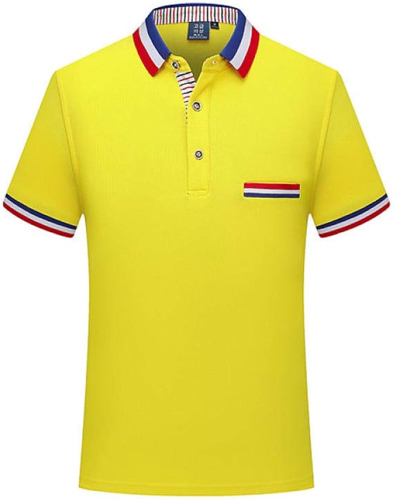 Men's Cotton Polo Solid Colored Yellow XXL, Yellow_XXL at Amazon Men