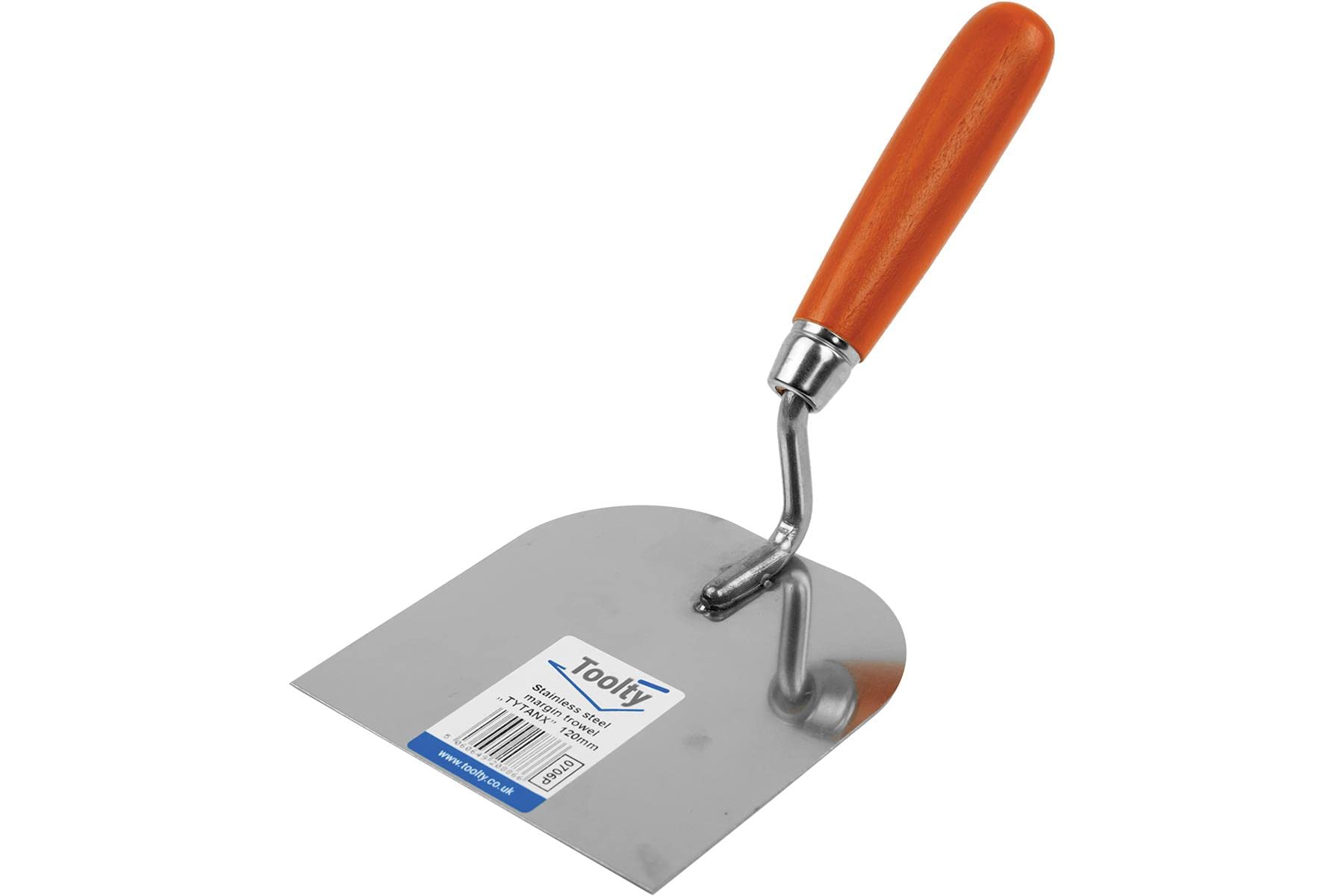 Toolty Stainless Steel Stucco Trowel, Wall Putty Trowel, Plastering Trowel, Finishing Trowel - 120mm - for Brickwork and Plastering - Wooden Handle, DIY - TLTY-0706P