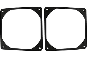 ZYAMY 2pcs 120mm Black Antivibration Rubber Fan Gasket 120 x 120 mm 12cm Shock Absorption Pad for Computer PC Case, Black