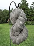 Grey Wool Top Roving Fiber Spinning, Felting Crafts USA (1lb)