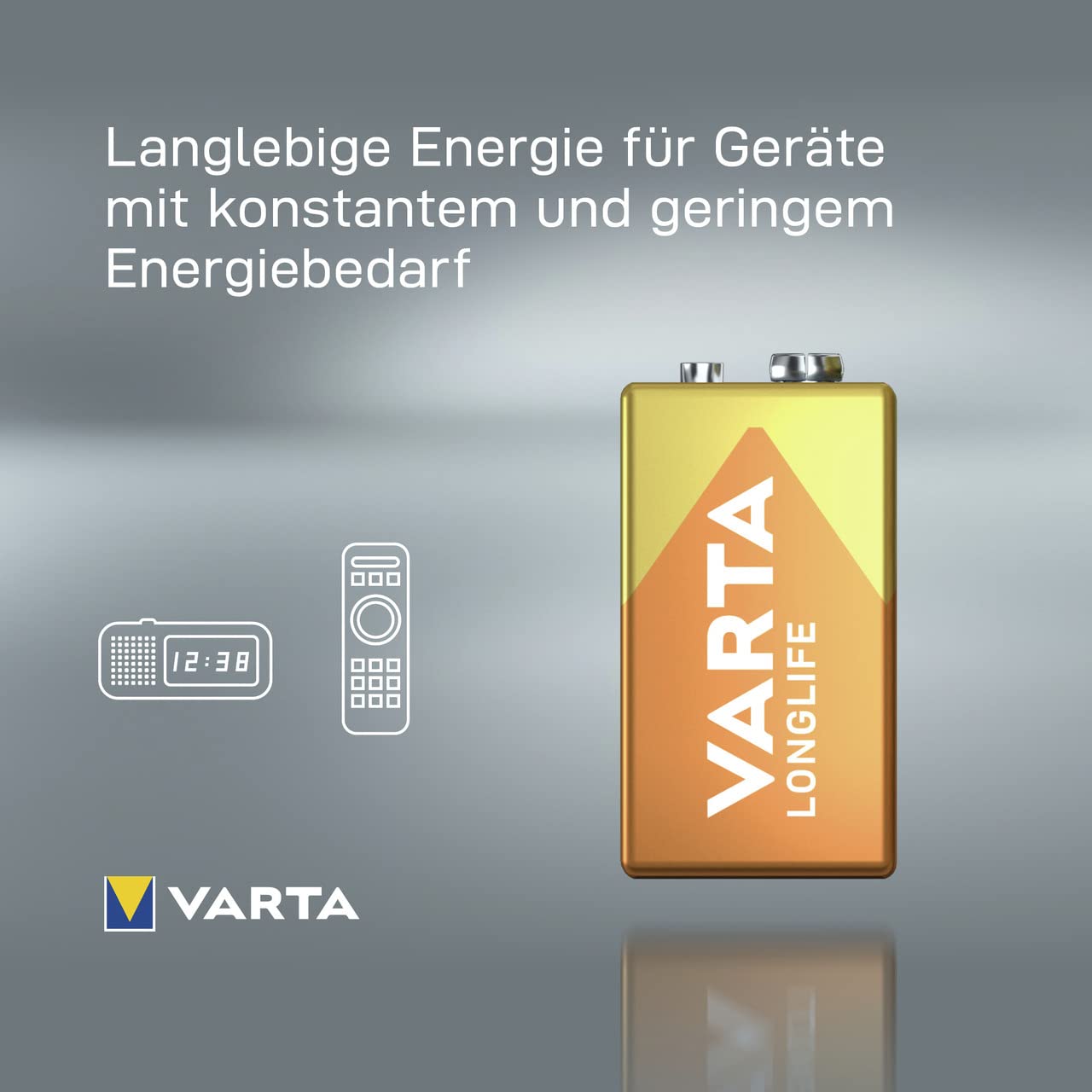 VARTA Batterien 9V Blockbatterie, 2 Stück, Longlife, Alkaline, Vorratspack, für Rauchmelder, Brand- & Feuermelder 4