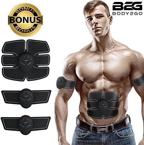 ABS Stimulator &amp; Muscle Toner Ultimate Portable Unisex Abdominal Home Office Fitness Workout equipment Massage Toning Belt for Abdomen/Arm/Leg Training – FREE GIFTS
