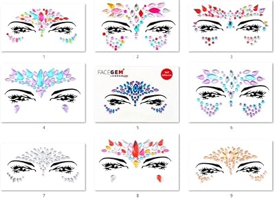FACEGEM LONDON Face Gems Adhesive Glitter Jewel Tattoo Sticker Magnificent