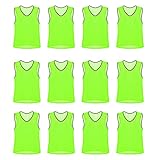 Nylon Mesh Scrimmage Team Practice Vests Pinnies Jerseys Bibs for Children Youth Sports Basketball, Soccer, Football, Volleyball (Yellow, Youth)