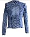 Hokny TD Women's Retro Rhinestone Sequins Open Front Short Denim Jacket 2XL