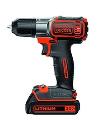 BLACK+DECKER, BDCDE120C, taladro destornillador de 20 voltios, MAX, iones de litio, con tecnología de detección automática.